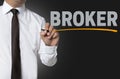 Broker is written by businessman background Royalty Free Stock Photo