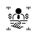 Black solid icon for Brokerage, broking and mediation