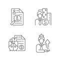 Brokerage linear icons set