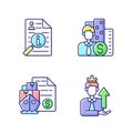 Brokerage RGB color icons set