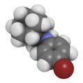 Bromantane asthenia drug molecule. Also used in sports doping. 3D rendering. Atoms are represented as spheres with conventional. Royalty Free Stock Photo