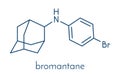 Bromantane asthenia drug molecule. Also used in sports doping. Skeletal formula. Royalty Free Stock Photo