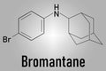 Bromantane asthenia drug molecule. Also used in sports doping. Skeletal formula. Royalty Free Stock Photo