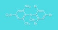 Bromethalin rodenticide molecule rat poison. Skeletal formula. Royalty Free Stock Photo