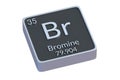 Bromine Br chemical element of periodic table isolated on white background. Metallic symbol of chemistry element Royalty Free Stock Photo