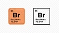 Bromine, chemical element of the periodic table vector Royalty Free Stock Photo