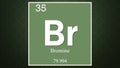Bromine chemical element symbol on dark green abstract background Royalty Free Stock Photo