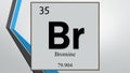 Bromine chemical element symbol on wide gray abstract background Royalty Free Stock Photo