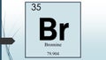 Bromine chemical element symbol on pale blue abstract background Royalty Free Stock Photo