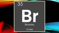 Bromine chemical element symbol on dark colored abstract background Royalty Free Stock Photo
