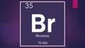 Bromine chemical element symbol on wide magenta background Royalty Free Stock Photo
