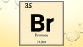 Bromine chemical element symbol on yellow bubble background Royalty Free Stock Photo