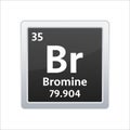 Bromine symbol. Chemical element of the periodic table. Vector stock illustration Royalty Free Stock Photo