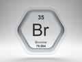 Bromine symbol hexagon frame