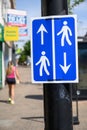 Walk on the left sign on Bromley High Street during the coronavirus pandemic