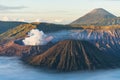 Bromo active volcano mountaIn, most famous landscape in east Java in a morning sunrise, Indonesia Royalty Free Stock Photo