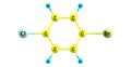 1-Bromo-4-chlorobenzene molecular structure isolated on white Royalty Free Stock Photo