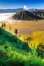 Bromo volcano at sunrise, East Java, Indonesia Royalty Free Stock Photo