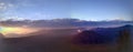 Bromo volcano panoramic view, mountains landscape, sky on the sunrise. Royalty Free Stock Photo