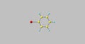 Bromobenzene molecular structure isolated on grey Royalty Free Stock Photo