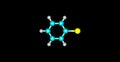 Bromobenzene molecular structure isolated on black Royalty Free Stock Photo