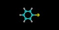 Bromobenzene molecular structure isolated on black Royalty Free Stock Photo