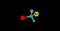 Bromochlorofluoroiodomethane molecular structure on black