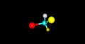 Bromochlorofluoroiodomethane molecular structure isolated on black