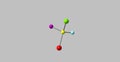 Bromochlorofluoroiodomethane molecular structure isolated on grey