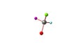 Bromochlorofluoroiodomethane molecular structure isolated on white