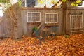 Garden table in fall