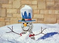 : A snowman is an anthropomorphic snow sculpture.