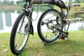 The Brompton bike. Selective Focus