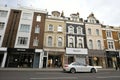 Brompton Road in London with closed shops due to the corona virus covid pandemic lockdown