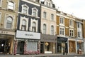 Brompton Road in London with closed shops due to the corona virus covid pandemic lockdown