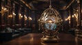 Bronce Framed Time Travel Sphere Capsule Light Blue Glowing 27 AI Generated