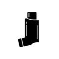 Bronchial asthma black icon, vector sign on isolated background. Bronchial asthma concept symbol, illustration