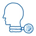 bronchial asthma chronic disease doodle icon hand drawn illustration