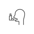 Bronchial asthma line icon