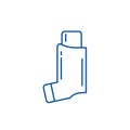 Bronchial asthma line icon concept. Bronchial asthma flat vector symbol, sign, outline illustration.