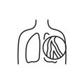 Bronchiectasis line color icon. Sign for web page, mobile app