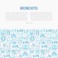 Bronchitis concept with thin line icons