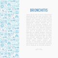 Bronchitis concept with thin line icons