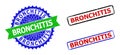 BRONCHITIS Rosette and Rectangle Bicolor Badges with Distress Surfaces Royalty Free Stock Photo