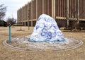 The Broncho Rock or BRock on the campus of The University of Central Oklahoma in Edmond. Royalty Free Stock Photo