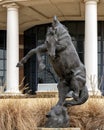 'The Broncho' by sculptor Harold T. Holden on the campus of OCU in the City of Edmond Oklahoma. Royalty Free Stock Photo