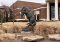 \'The Broncho\' by sculptor Harold T. Holden on the campus of OCU in the City of Edmond  Oklahoma. Royalty Free Stock Photo