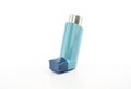 Bronchodilator inhaler using in Asthma patient on white background