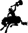 Bronco riding cowboy sillhouette