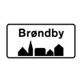 Brondby area road sign in Denmark Royalty Free Stock Photo